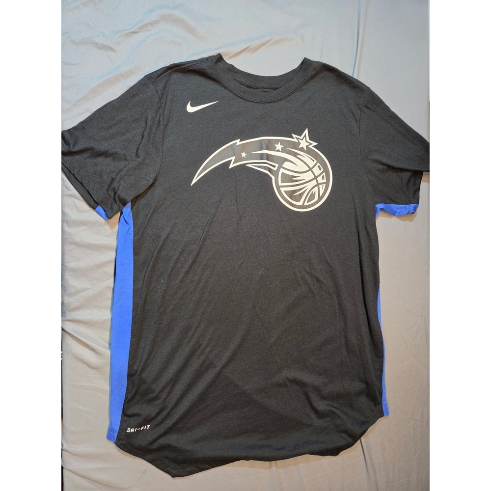 528 Nike Orlando Magic NBA Dri-Fit T-Shirt Men's Large Black Blue Basketball